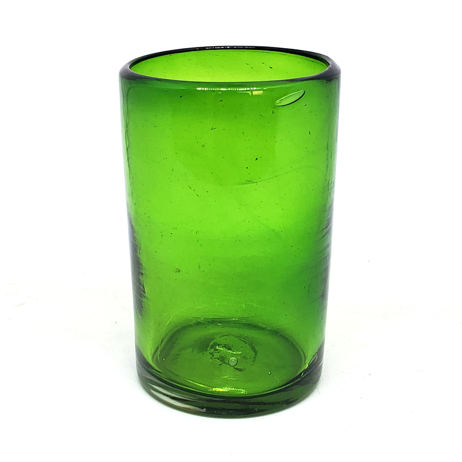 MEXICAN GLASSWARE / Solid Emerald Green 14 oz Drinking Glasses 